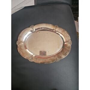 Vintage WM Rogers #411 Silver Plate 11" Oval Serving Platter/Tray Antique Unique